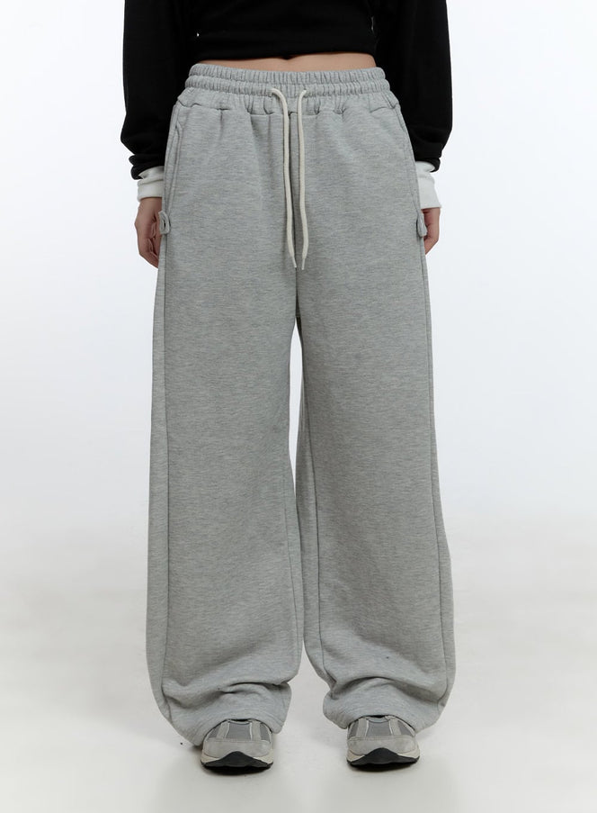 drawstring-wide-fit-sweatpants-cd423 / Gray