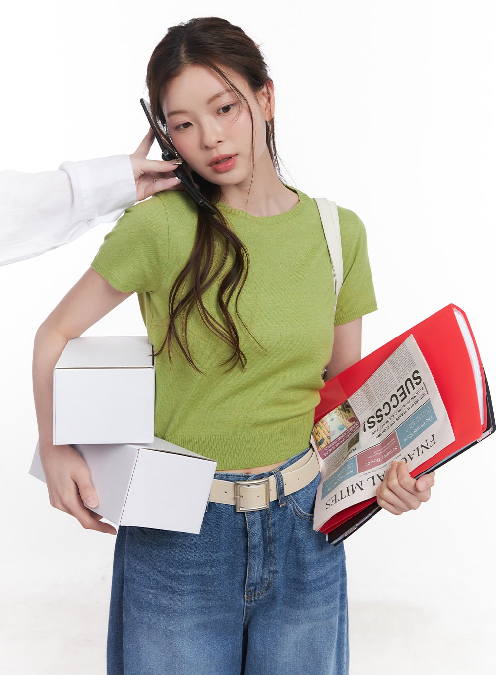 slim-fit-short-sleeve-sweater-cy519 / Green