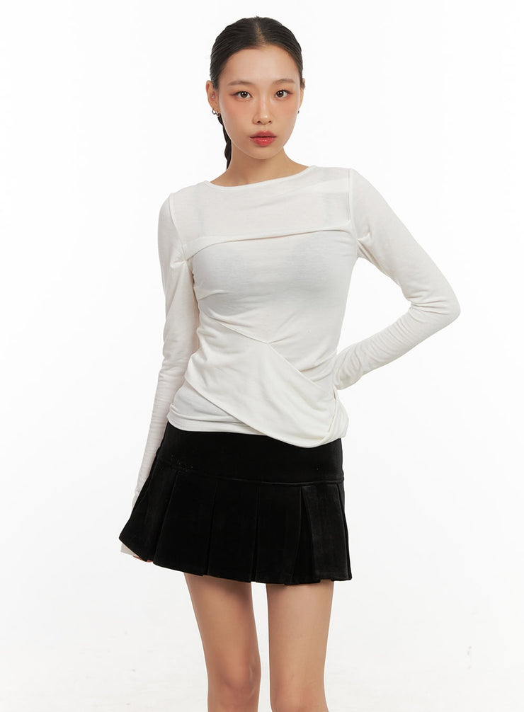 slimfit-round-neck-top-cd410 / Light beige