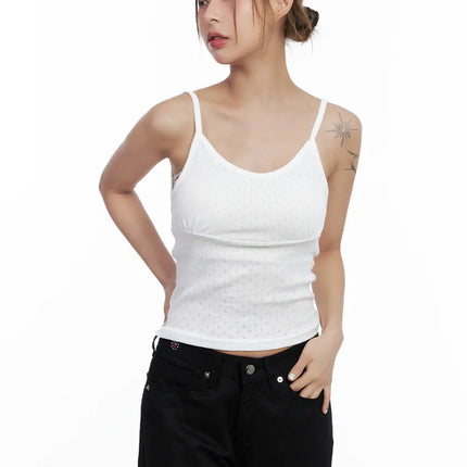 shirred-tank-top-cl511 / White