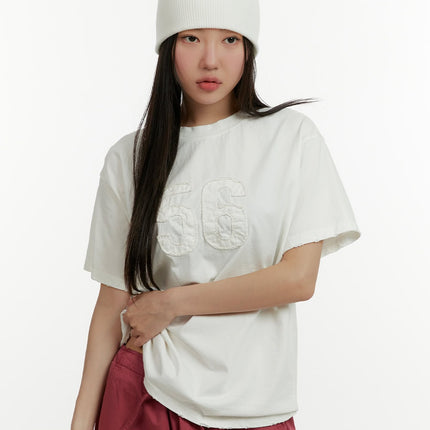 oversized-patches-t-shirt-cy408 / Light beige