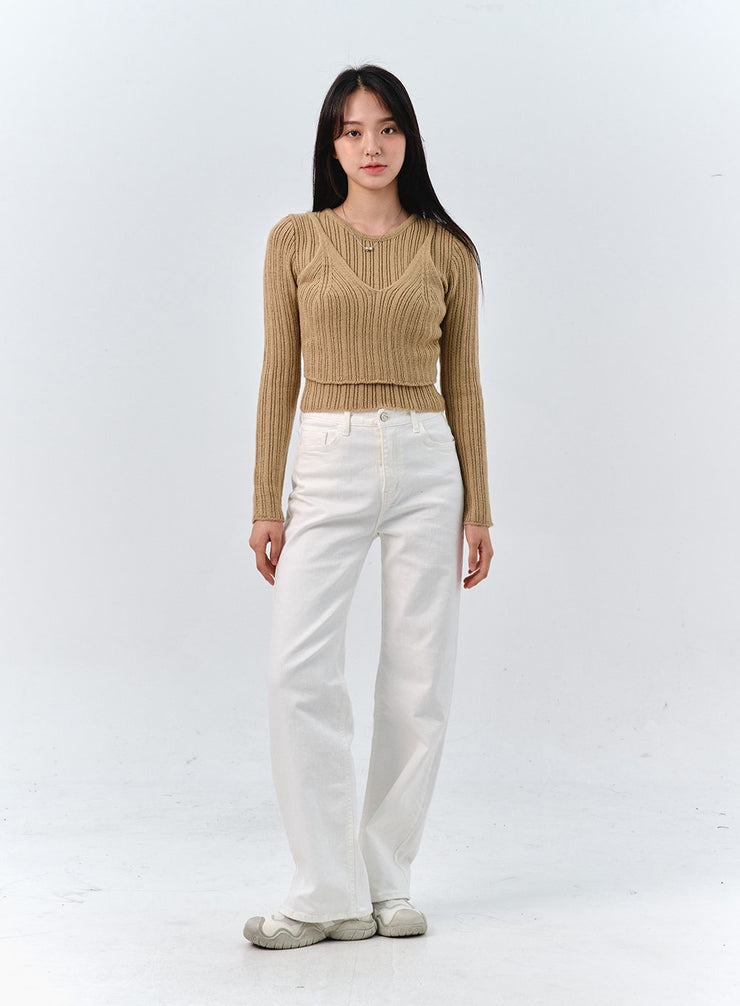 straight-leg-jeans-oo319 / Light beige