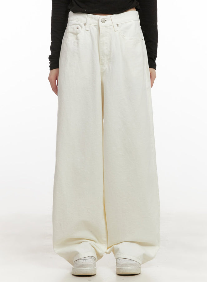 cozy-comfort-wide-leg-pants-cj502 / Light beige