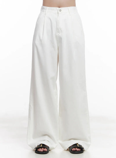 comfy-pintuck-wide-leg-pants-cu525 / White
