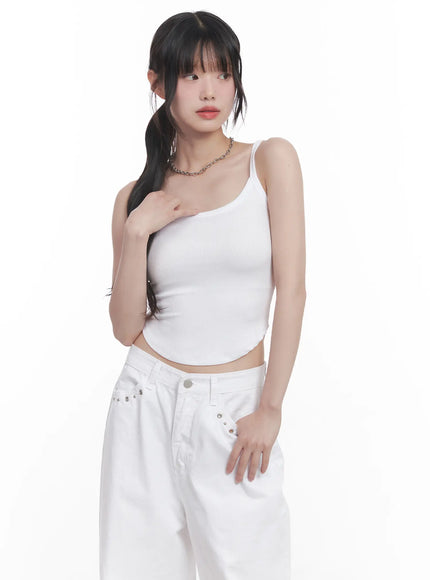 u-neck-crop-cami-top-cu520 / white