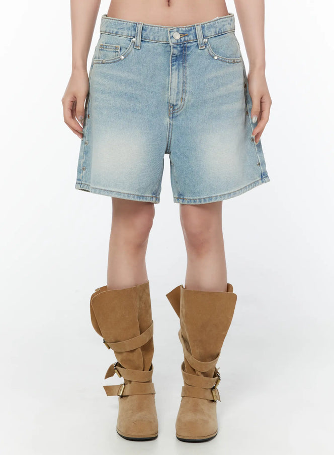 adair-washed-wide-leg-jorts-cy515 / Light blue