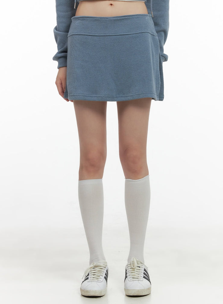 tailored-banded-mini-skirt-cs410 / Light blue