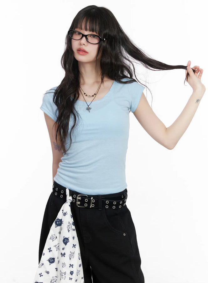 essential-slim-fit-t-shirt-cm526 / Light blue