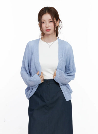 sheer-loose-fit-cardigan-cg521 / Light blue