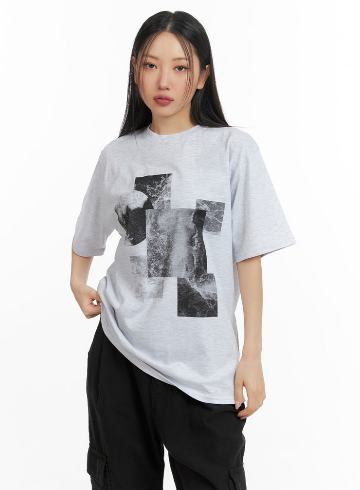 oversized-cotton-graphic-tee-cm419 / Light gray