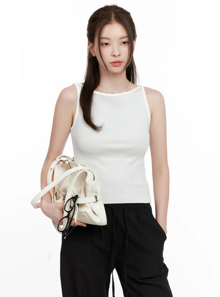 ribbed-cotton-tank-top-cl524 / Light gray