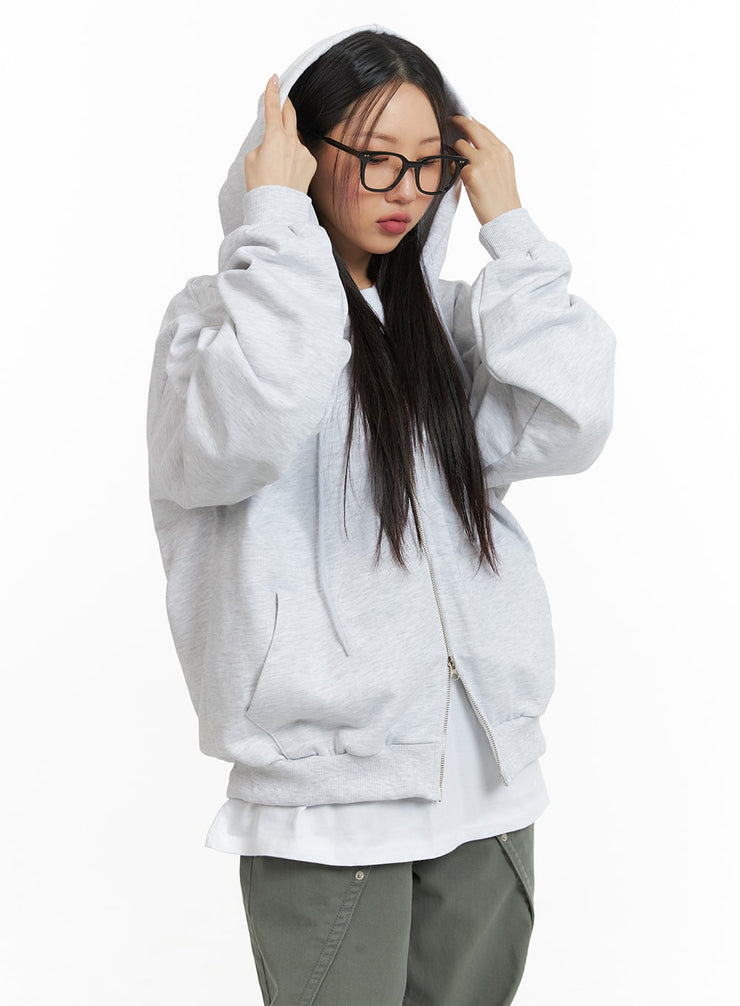 drawstring-hoodie-jacket-cm419 / Light gray