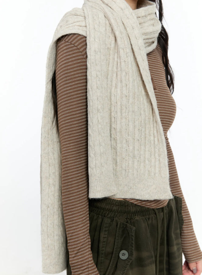 Classic Cable Knit Scarf IN510
