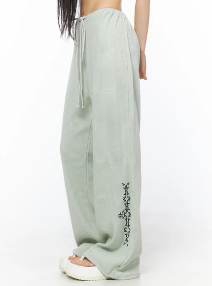 waffle-graphic-print-sweatpants-cu511 / Mint