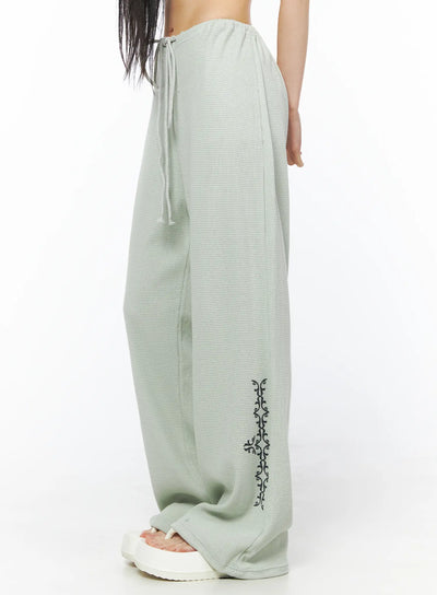 waffle-graphic-print-sweatpants-cu511 / Mint
