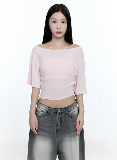 off-shoulder-crop-top-cg511 / Pink