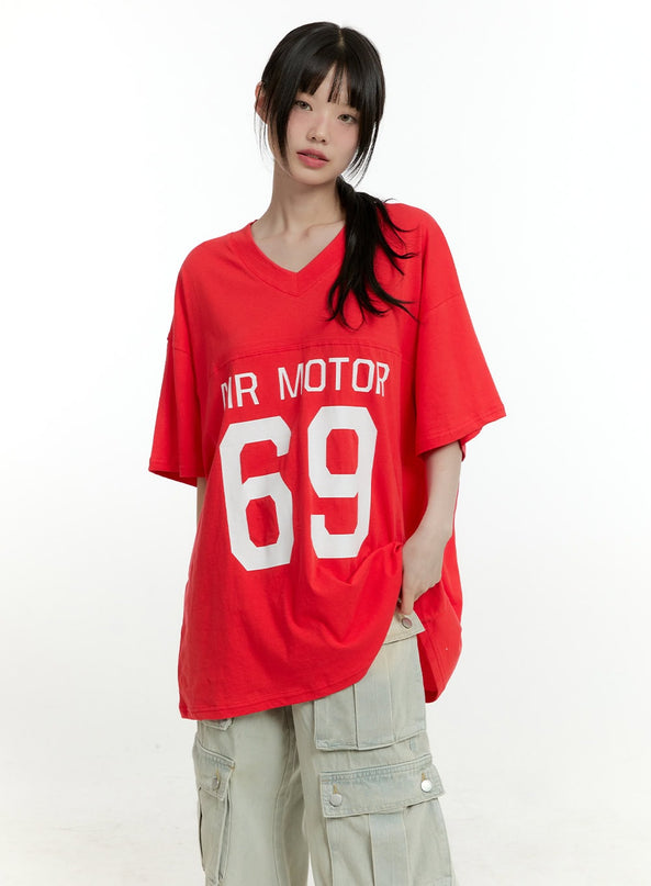 oversized-lettering-top-cl426 / Red