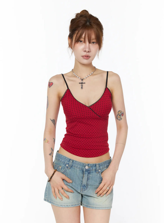 polka-dot-camisole-top-cy528 / Red