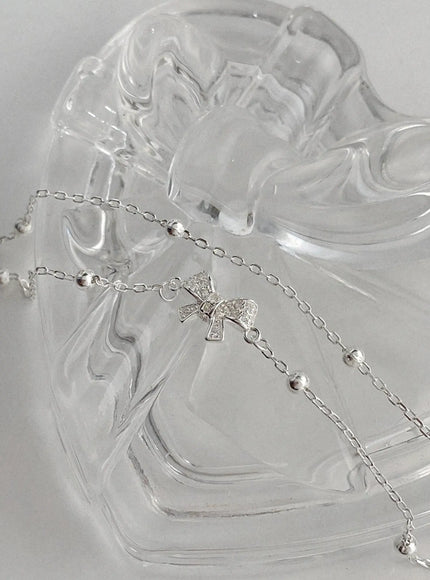 highsmith-ribbon-accent-chain-bracelet-iu506 / Silver