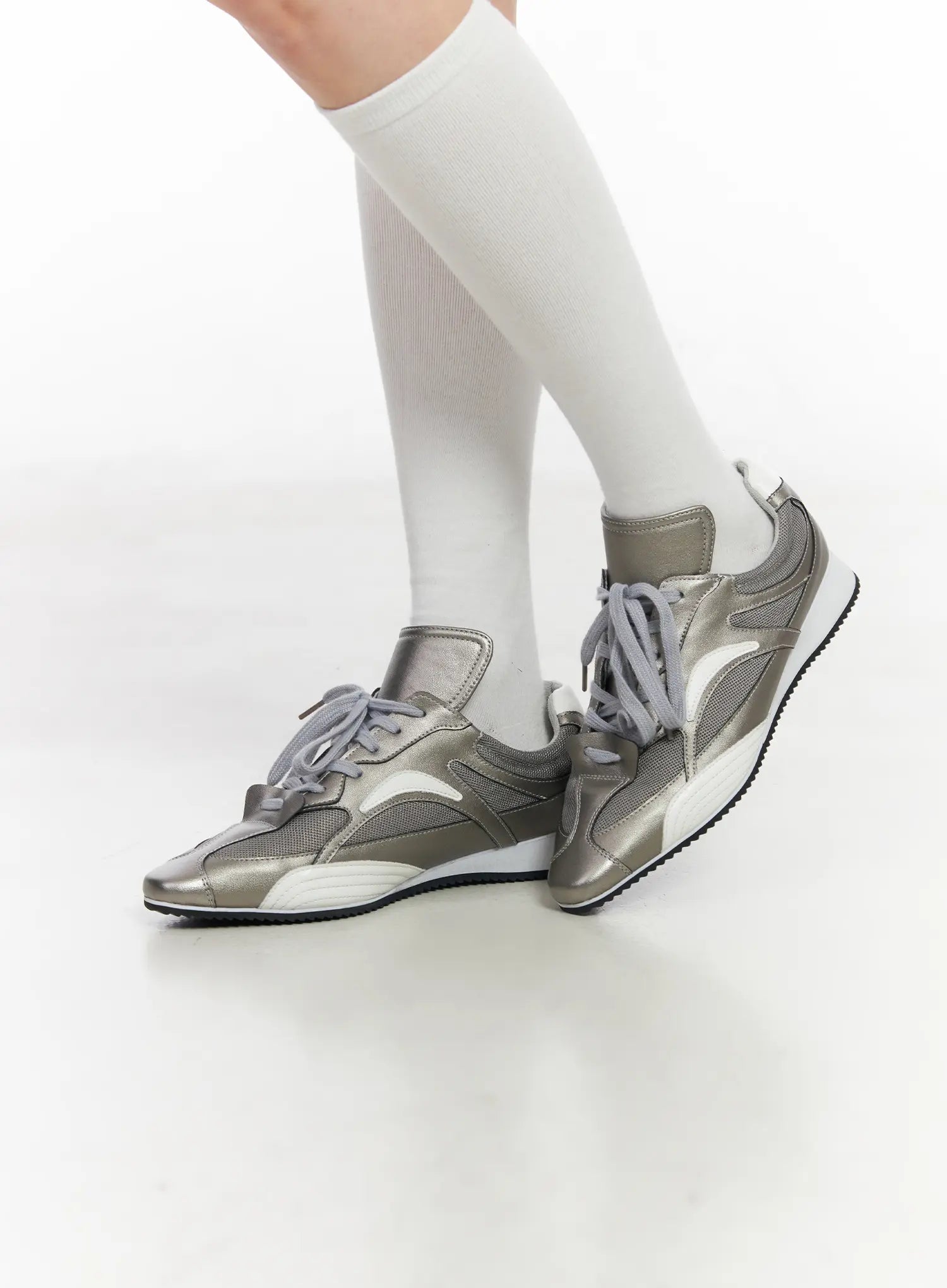 metallic-stilleto-sneakers-cm520 / Silver