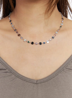 rainbow-crystal-necklace-cm525 / Silver