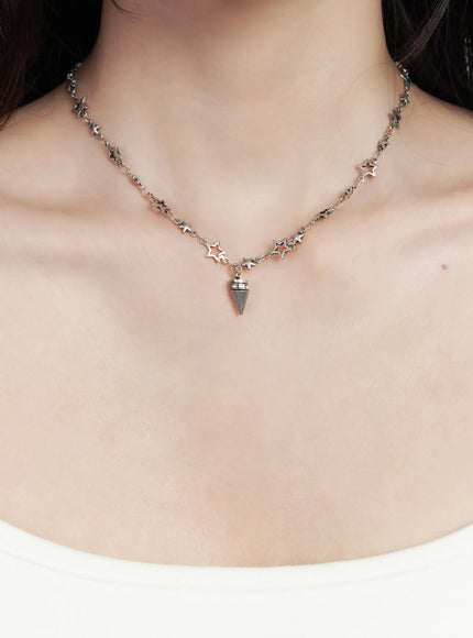 star-chain-cone-pendant-necklace-cj523