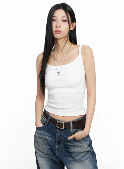 basic-ribbed-tank-top-cc1109 / White