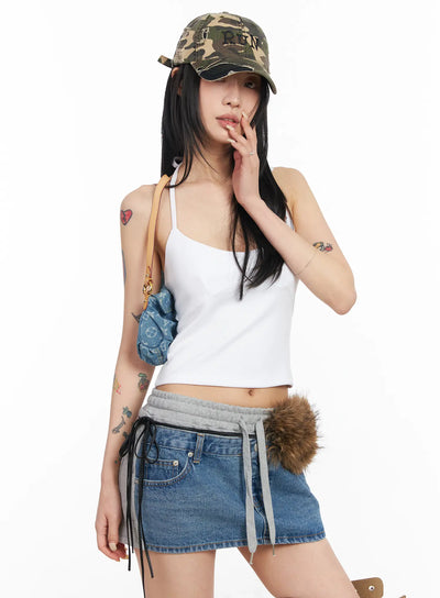 simple-boho-halter-neck-top-cm517 / White