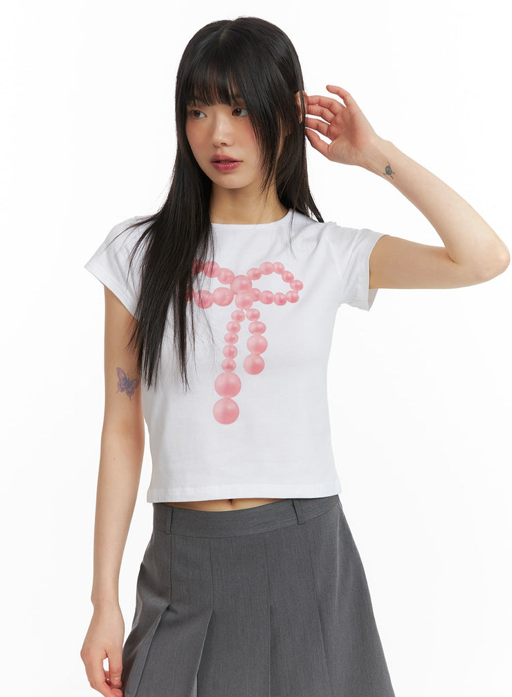 graphic-ribbon-tee-cm413 / White