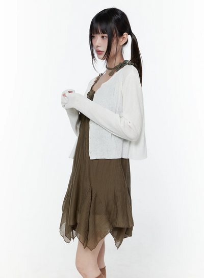 ribbed-long-sleeve-cardigan-cu508 / White
