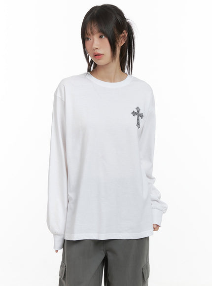 casual-oversized-round-neck-tee-cs410 / White