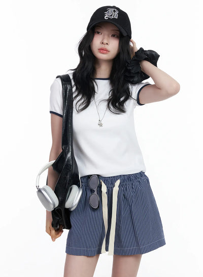 contrast-trim-short-sleeve-tee-ca509 / White