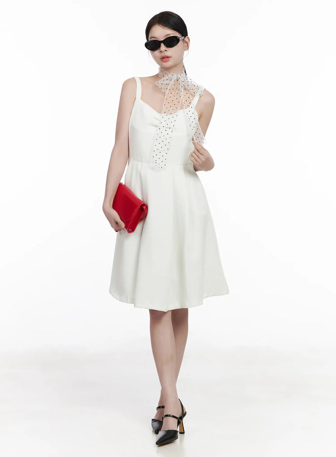 tweed-bow-mini-dress-ca509 / White