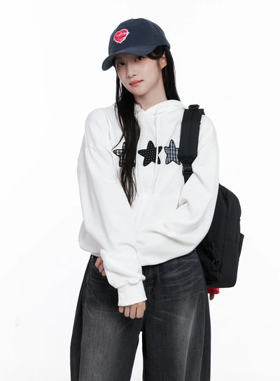 star-graphic-hoodie-cs519 / White