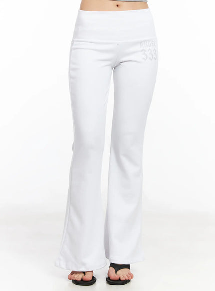 angelic-studded-bootcut-leggings-cm517 / White
