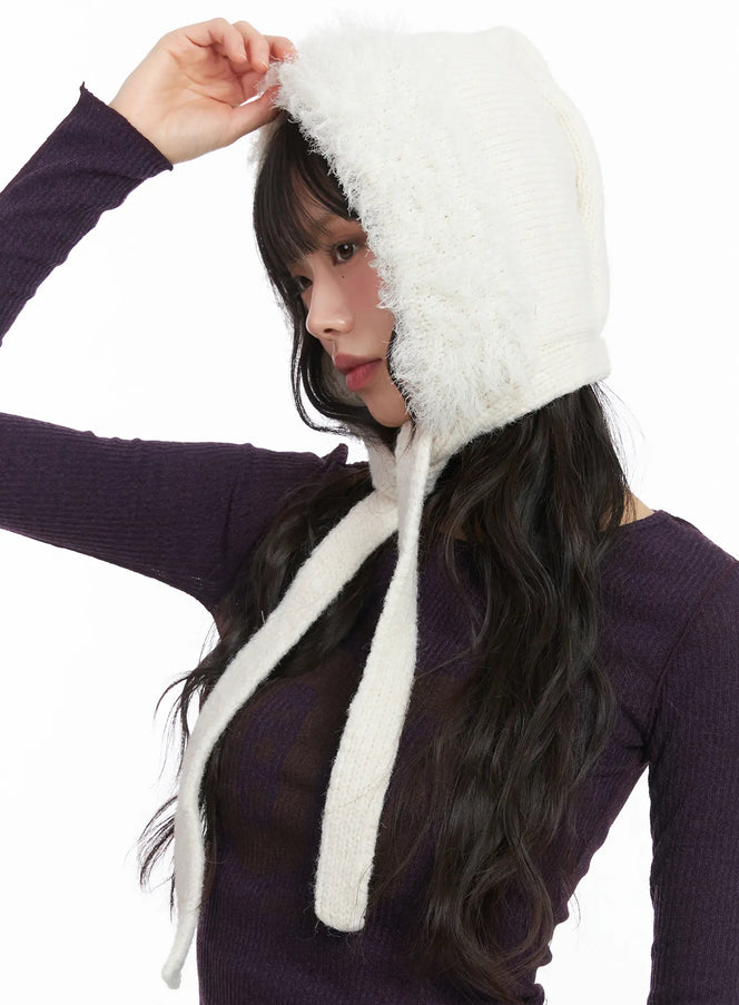 fluffy-knit-balaclava-cj501 / White