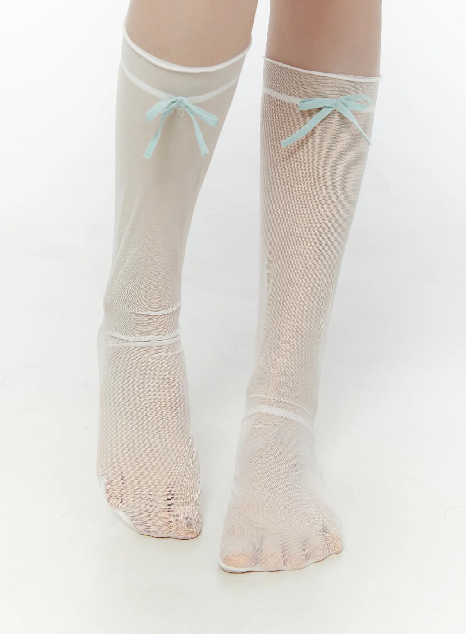 cute-sheer-bow-knee-socks-cu508 / White