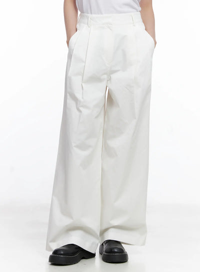 pintuck-wide-leg-cotton-pants-cg520 / White