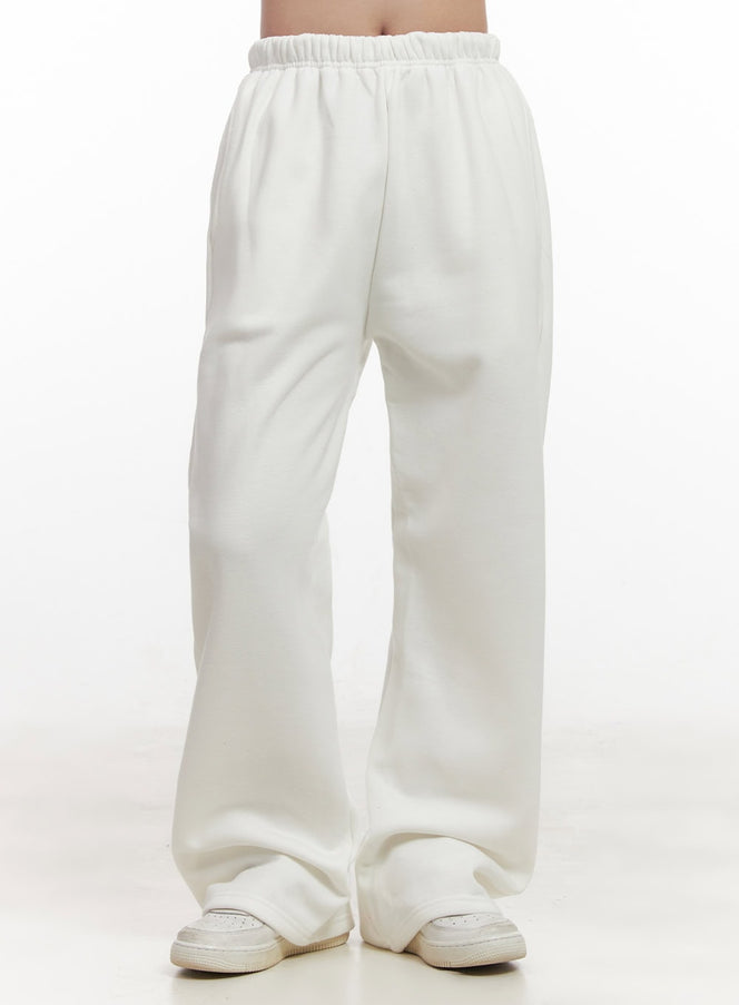 fleece-lined-wide-fit-sweatpants-cj514 / White