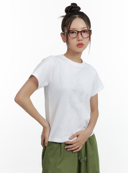 cotton-graphic-t-shirt-cl410 / White