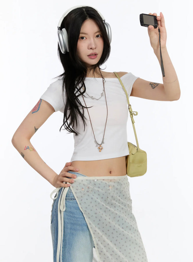 asymmetric-off-shoulder-tee-ca508 / White