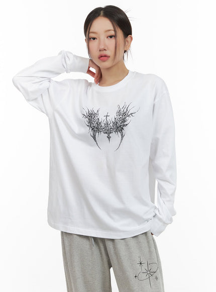 cotton-graphic-oversize-long-sleeve-cg423 / White