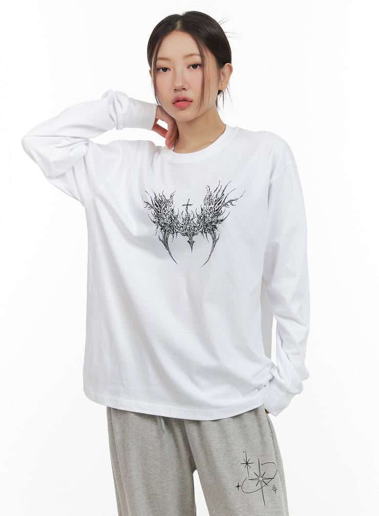 cotton-graphic-oversize-long-sleeve-cg423 / White