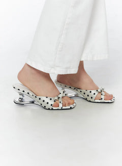 polka-dot-ribbon-heeled-mules-cy527 / White