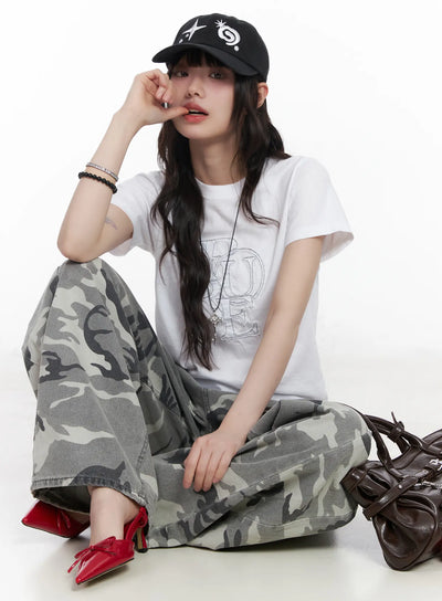 graphic-letter-short-sleeve-tee-cm526 / White