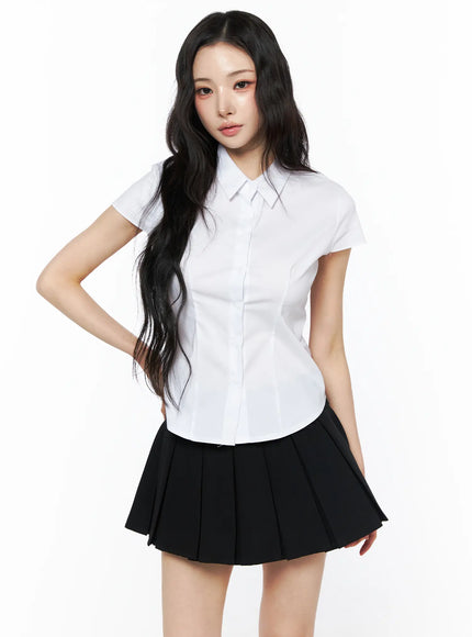 slim-fit-short-sleeve-shirt-cu511 / White