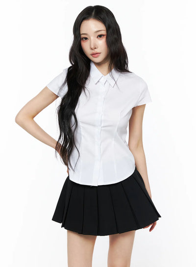 slim-fit-short-sleeve-shirt-cu511 / White