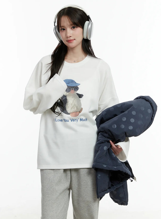i-love-you-graphic-loose-fit-shirt-cd514 / Whtie