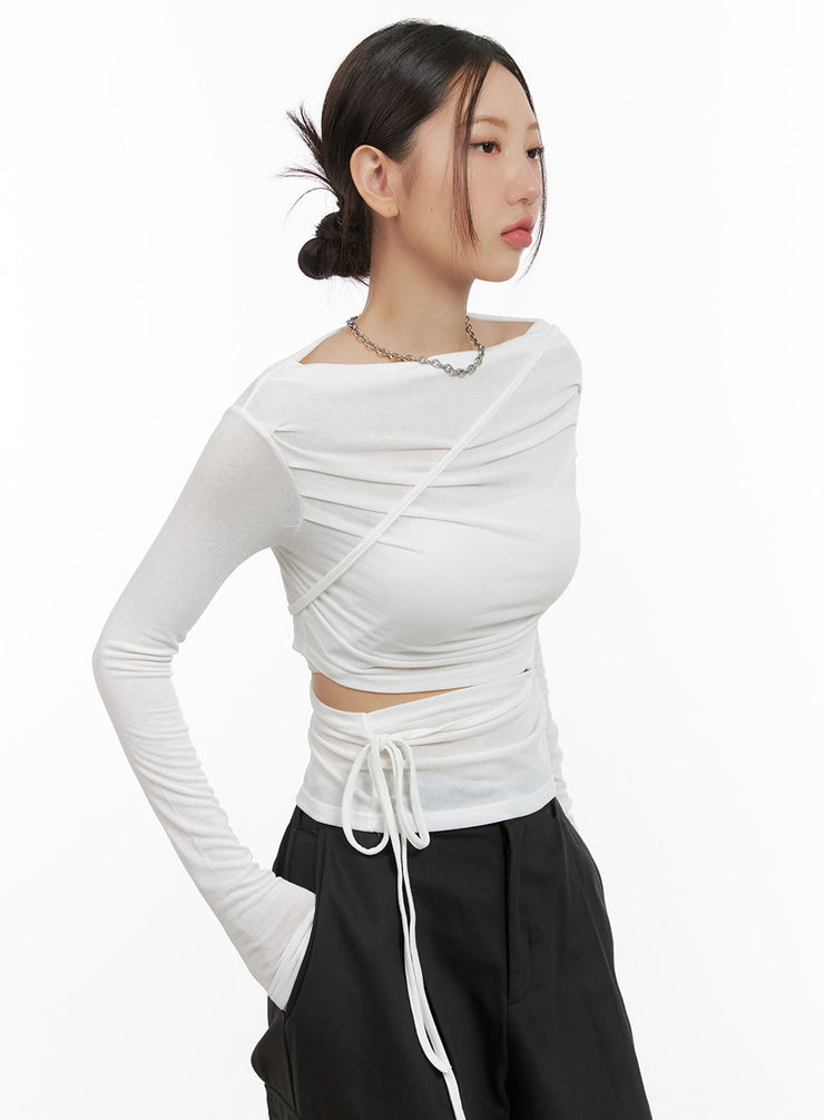 boat-neck-strap-cut-out-top-cg422 / White