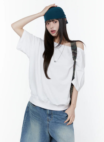 oversized-off-shoulder-tee-cu505 / White